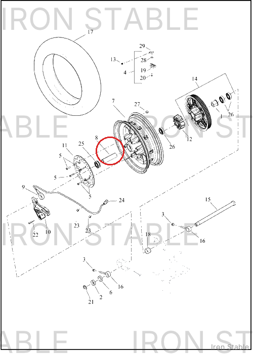 Harley-Davidson Spacer, Rr Whl Bearing, 116.36