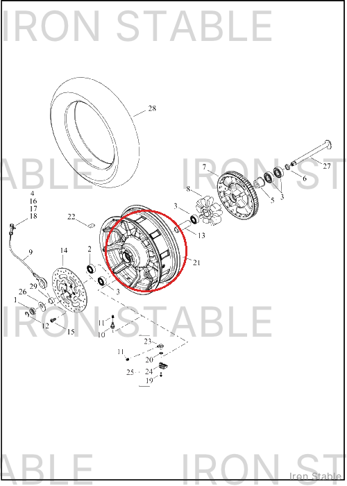 Harley-Davidson Whl, Rr, 10xspk, Brnz, 18x5