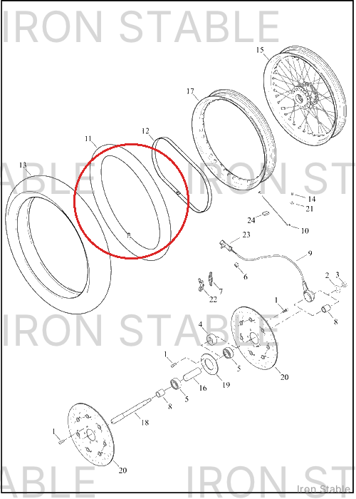 Harley-Davidson Tube, 21 In, Ctrvlv