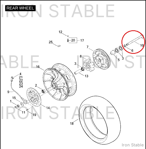 Harley-Davidson Axle Assembly, Rr