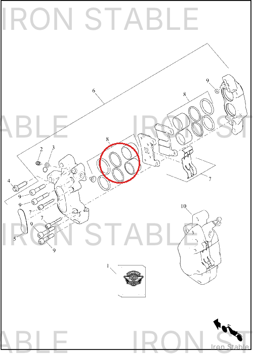 Harley-Davidson Piston Set, Brake Caliper, X