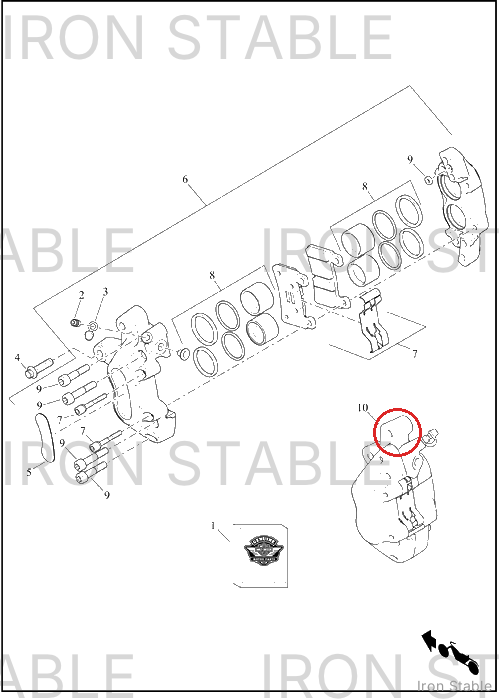 Harley-Davidson Caliper, Brake, Front, Rh, 32x34