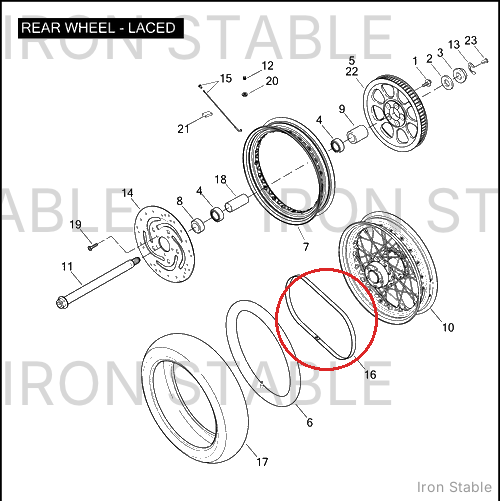 Harley-Davidson Rim Strip, 17x4.5, Cntr Stem(Mic