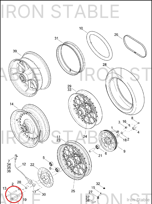 Harley-Davidson Axle, Rr