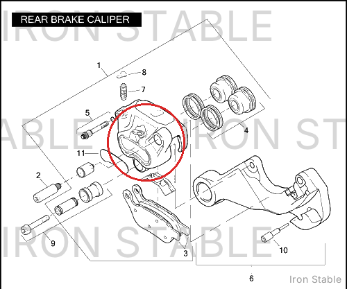 Harley-Davidson Caliper Assembly, Rh, Rr/Granite