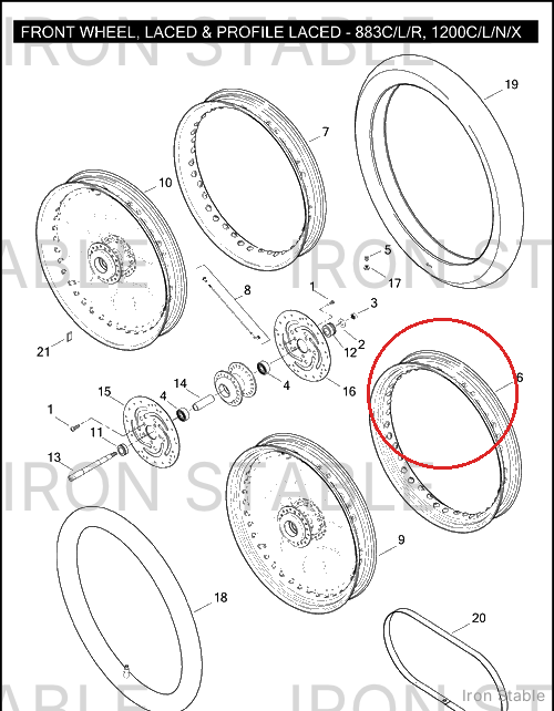 Harley-Davidson Rim, Whl, Lcd, Blk, 19x2.5