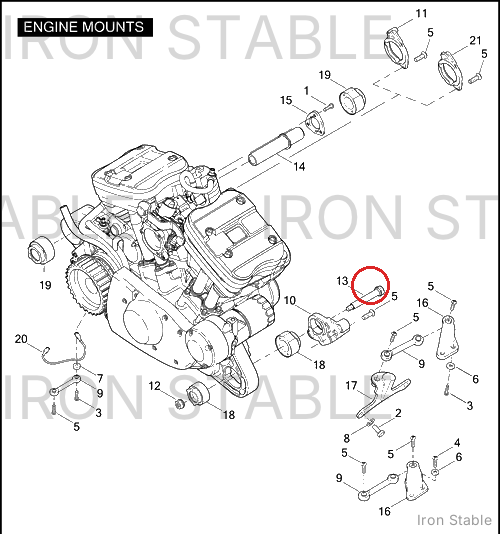 Harley-Davidson Mount, Engn Isol, X