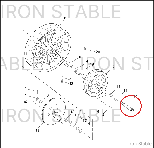 Harley-Davidson Axle Kit, Rear, Sportsters