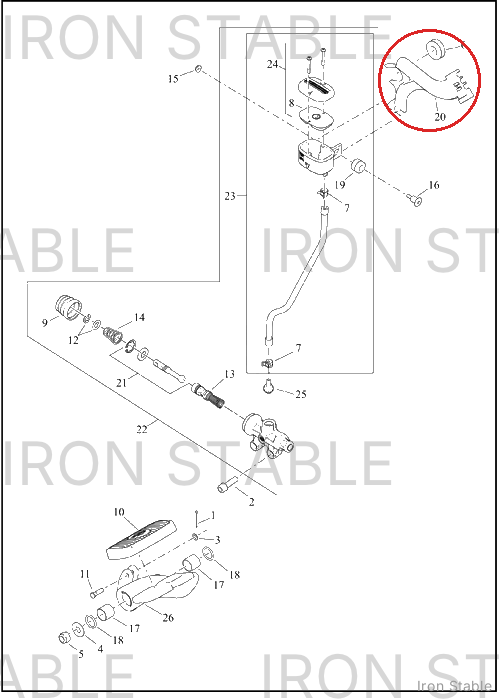 Harley-Davidson Bracket, Brake Mounting, Reservoir Mount