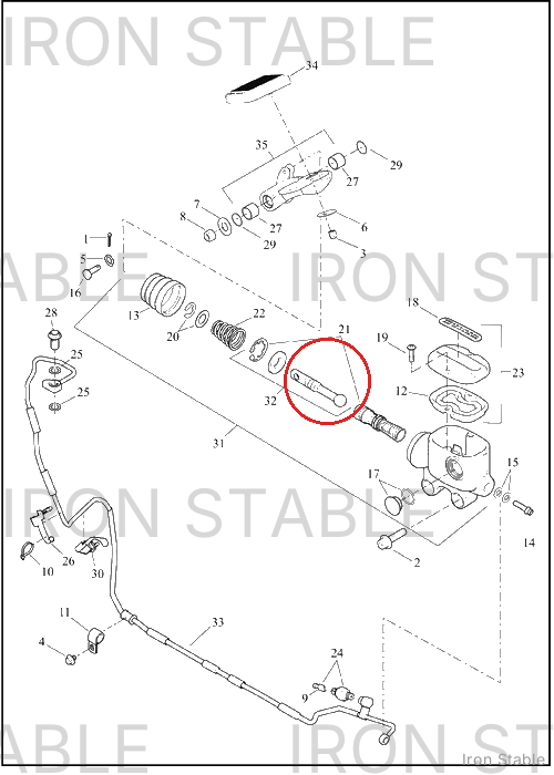 Harley-Davidson Pushrod Kit, Rr Master Cyl