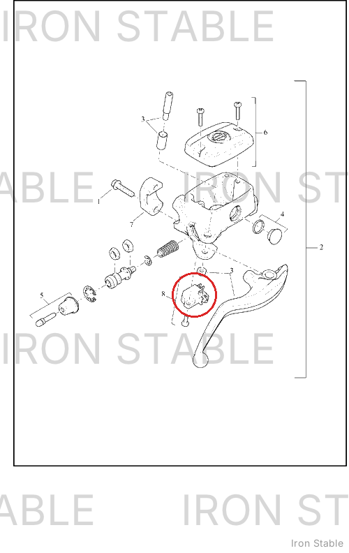 Harley-Davidson Brake Ma Cyl Assembly, Microswitch