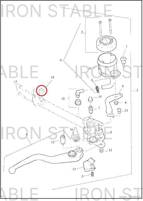 Harley-Davidson Clamp, Fr Brake Ma Cyl Mt, W/ Guar