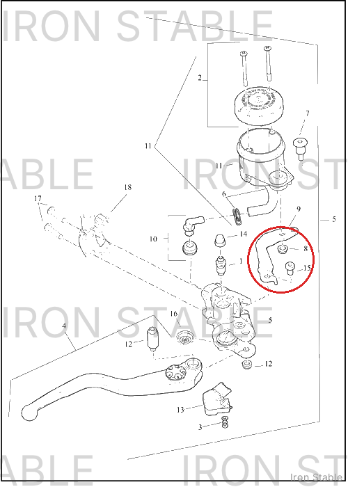 Harley-Davidson Rsvr, Brake Ma Cyl, Bracket