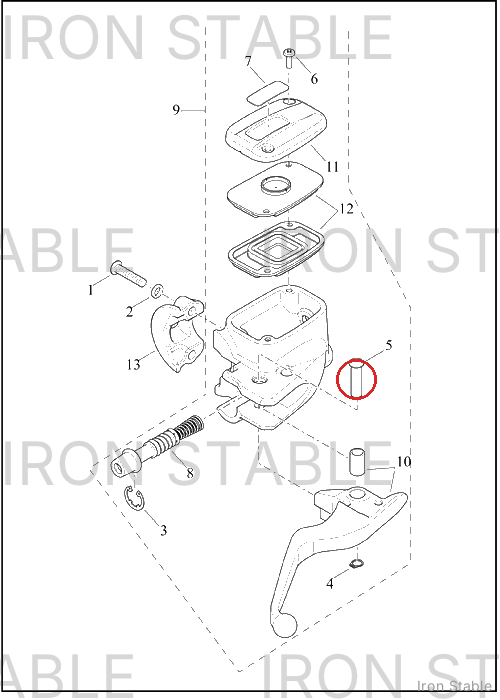 Harley-Davidson Brake Ma Cyl Assembly, Fr, 12.7mm, Bl