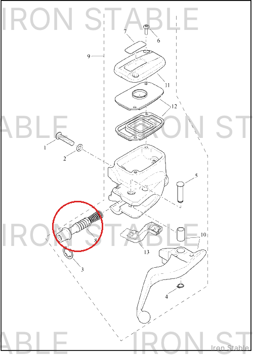 Harley-Davidson Piston Set, Brake Ma Cyl, 14mm