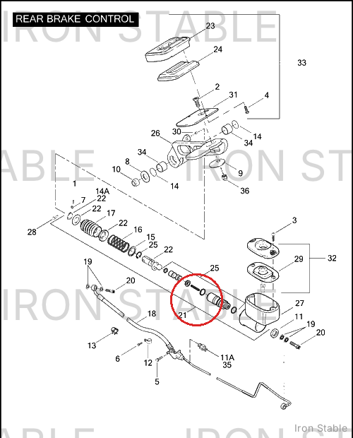 Harley-Davidson Cartridge, Master Cyl Assembly, Rr, Chrome