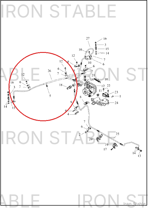 Harley-Davidson Brake Line, Ehcu, Rh Rr Caliper