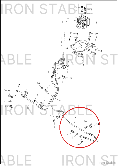 Harley-Davidson Brake Line, Abs, Ehcu To Rr Mast