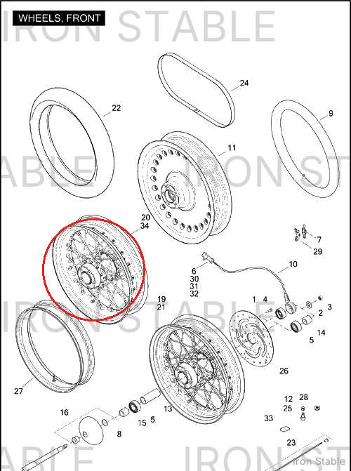 Harley-Davidson Rim Whl, T-Smth, Chrome, 16x3