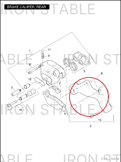 Harley-Davidson Bracket Assembly, Rr Caliper/Black