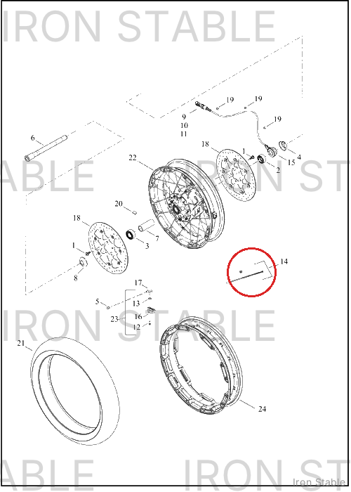 Harley-Davidson Kit, Whl Spoke W/Nip, 216mm, 16pc