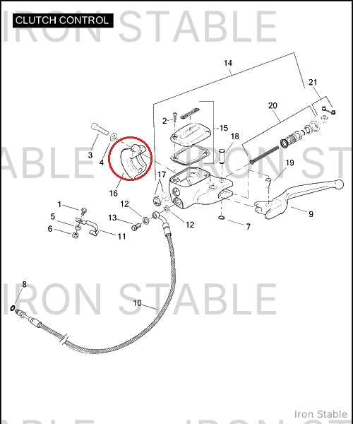 Harley-Davidson Clamp, Hose, Master Cyl & Clutch/C