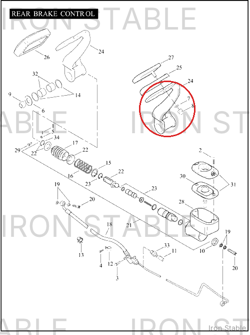 Harley-Davidson Lever Assembly, Footbrake