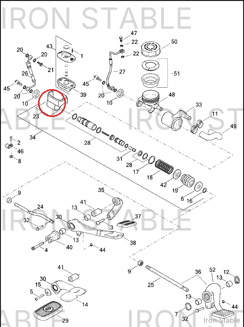 Harley-Davidson Master Cyl, Rr Brake, Black, Dot 4