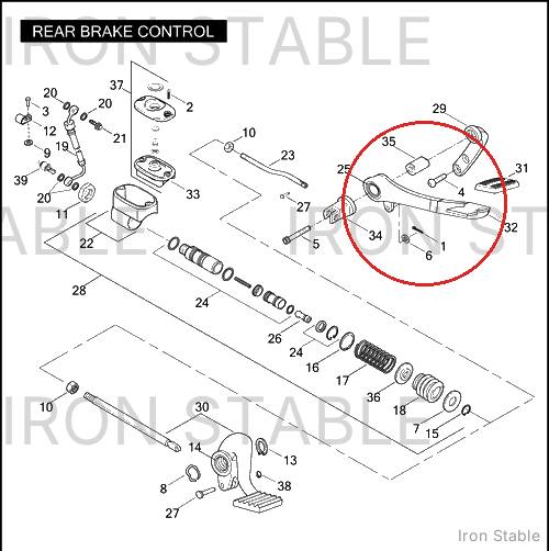 Harley-Davidson Brakelever Assembly, Rr