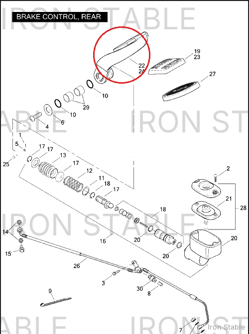 Harley-Davidson Lever Assembly, Ftbrake