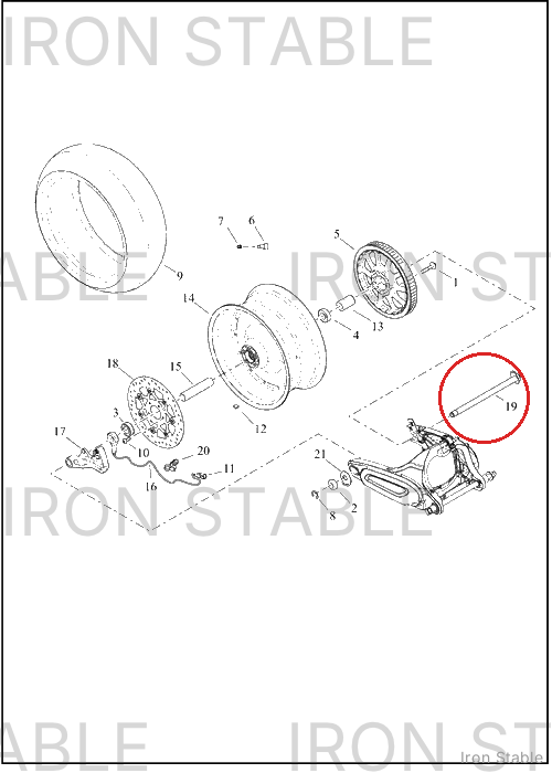 Harley-Davidson Axle, Rr, Assembly, Cam Adjust