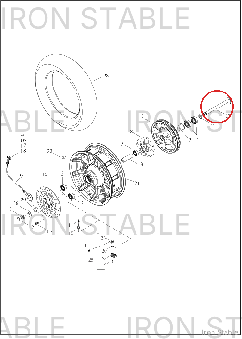 Harley-Davidson Axle, Rr, Assembly