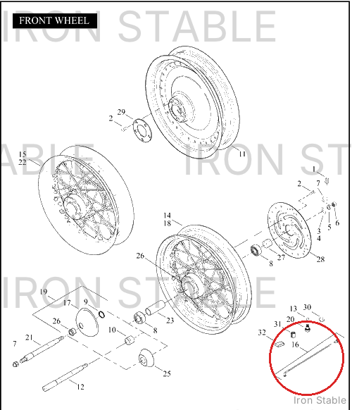 Harley-Davidson Bom Kit Spoke/Nipple, 16/17, Smo