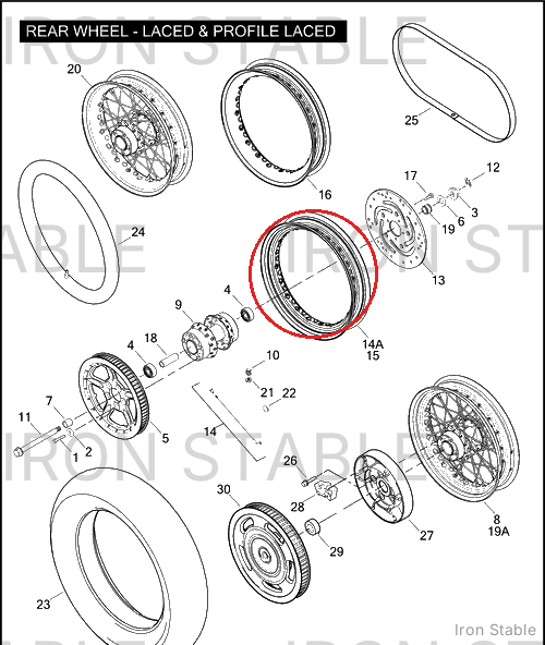 Harley-Davidson Rim, Whl, Lcd, Chrome, 16x3