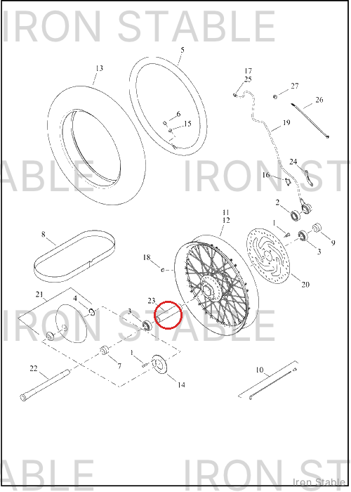 Harley-Davidson Spacer, Fr Whl Bearing, Plated