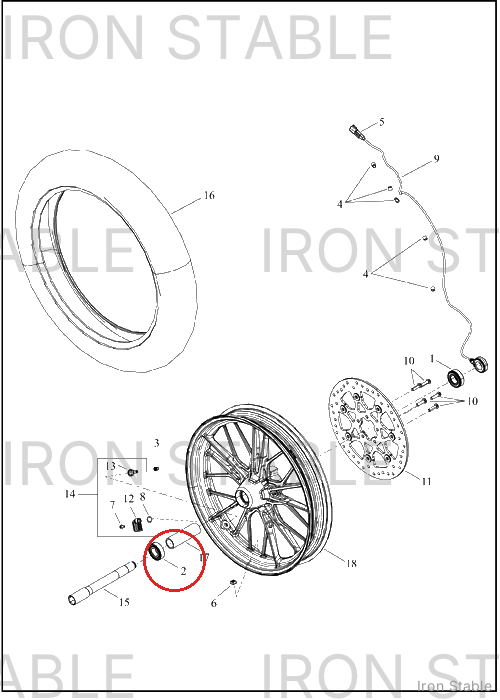 Harley-Davidson Spacer, Fr Whl Bearing, 109.11