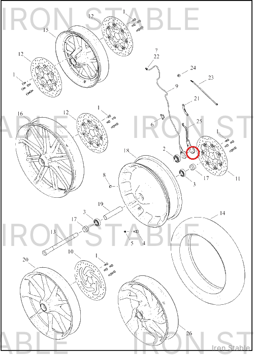 Harley-Davidson Spacer, Fr Whl, .980 In Long, Blk