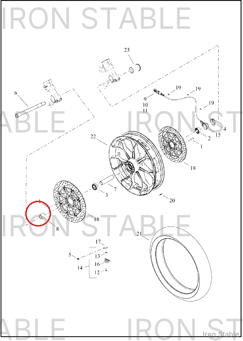 Harley-Davidson Spacer, Fr Whl Bearing, 131rr