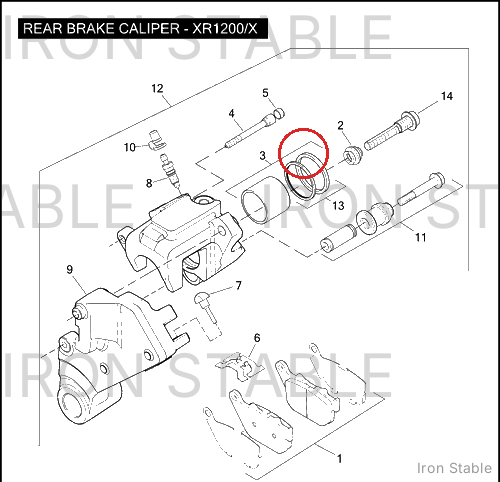 Harley-Davidson Seal Kit, Rear Caliper