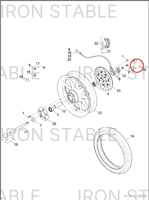 Harley-Davidson Front Axle Cover, Classic Chro