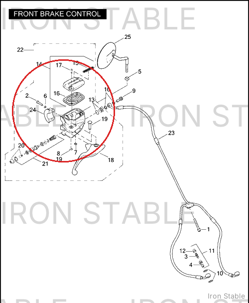 Harley-Davidson Master Cyl Assembly, Front/Black