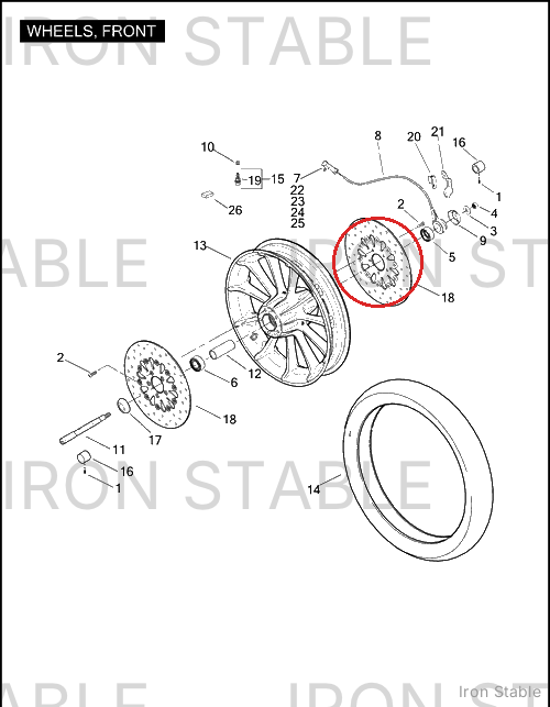 Harley-Davidson Kit-Brake Disc, Front, Blk, Teardro