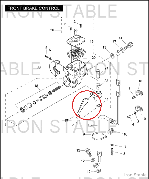 Harley-Davidson Brakelever Assembly, Front, Master Cyl