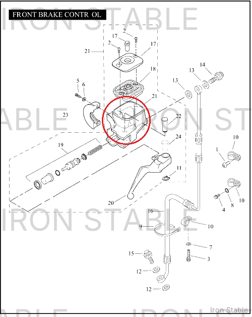 Harley-Davidson Master Cyl Assembly, Front/Sngl/Black, Do