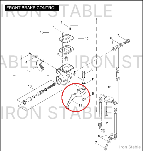 Harley-Davidson Brakelever Assembly, Front, Master Cyl/Ch