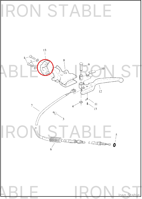 Harley-Davidson Half-Clamp, Master Cyl/Cltch Lvr, 