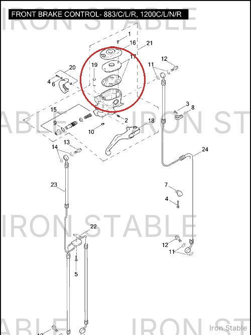 Harley-Davidson Master Cyl Assembly, Front/Sngl, Dot 4