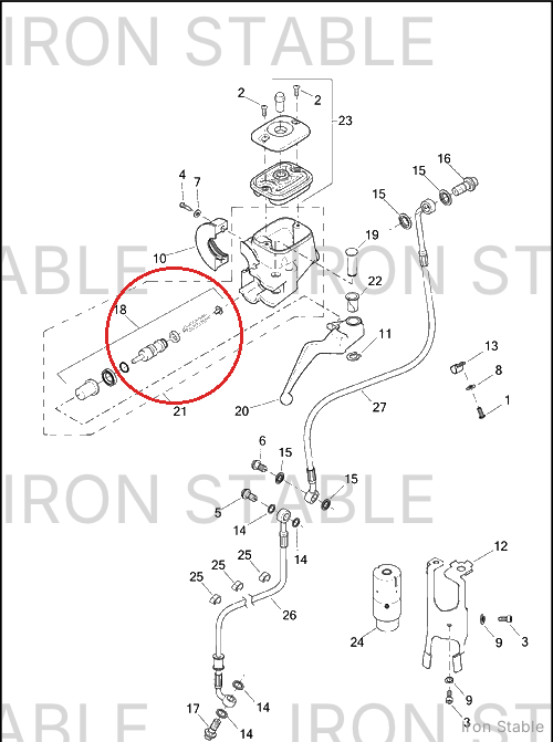 Harley-Davidson Master Cyl Assembly, 9/16, Brake/Chrome
