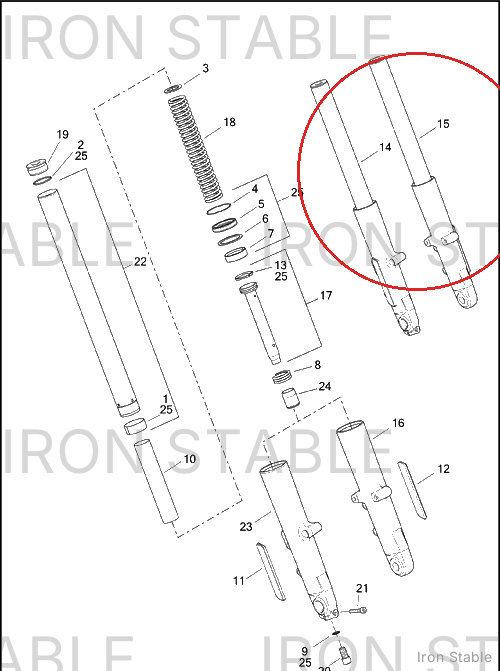 Harley-Davidson Fork Assembly, Lh/Chrome