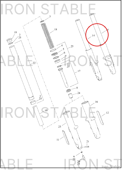 Harley-Davidson Fork, Fr Tlscp, Lh